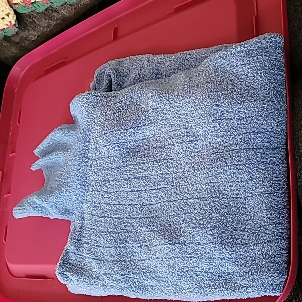 Croft & Barrow chenille?  Powder blue XL turtle neck sweater
